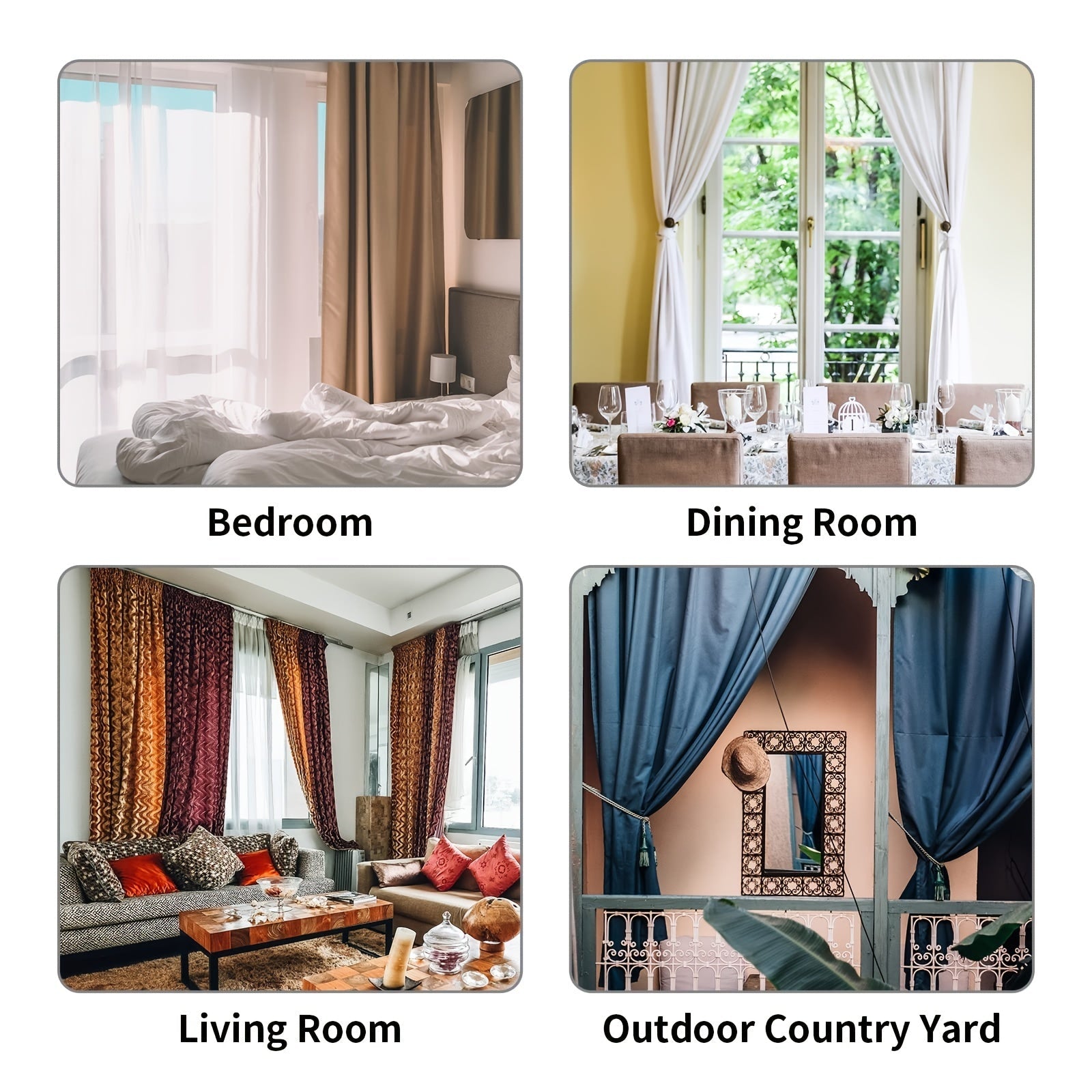 Magnetic Curtain Buckle Set for Small Thin Sheer Curtains, Easy Holdback Solution