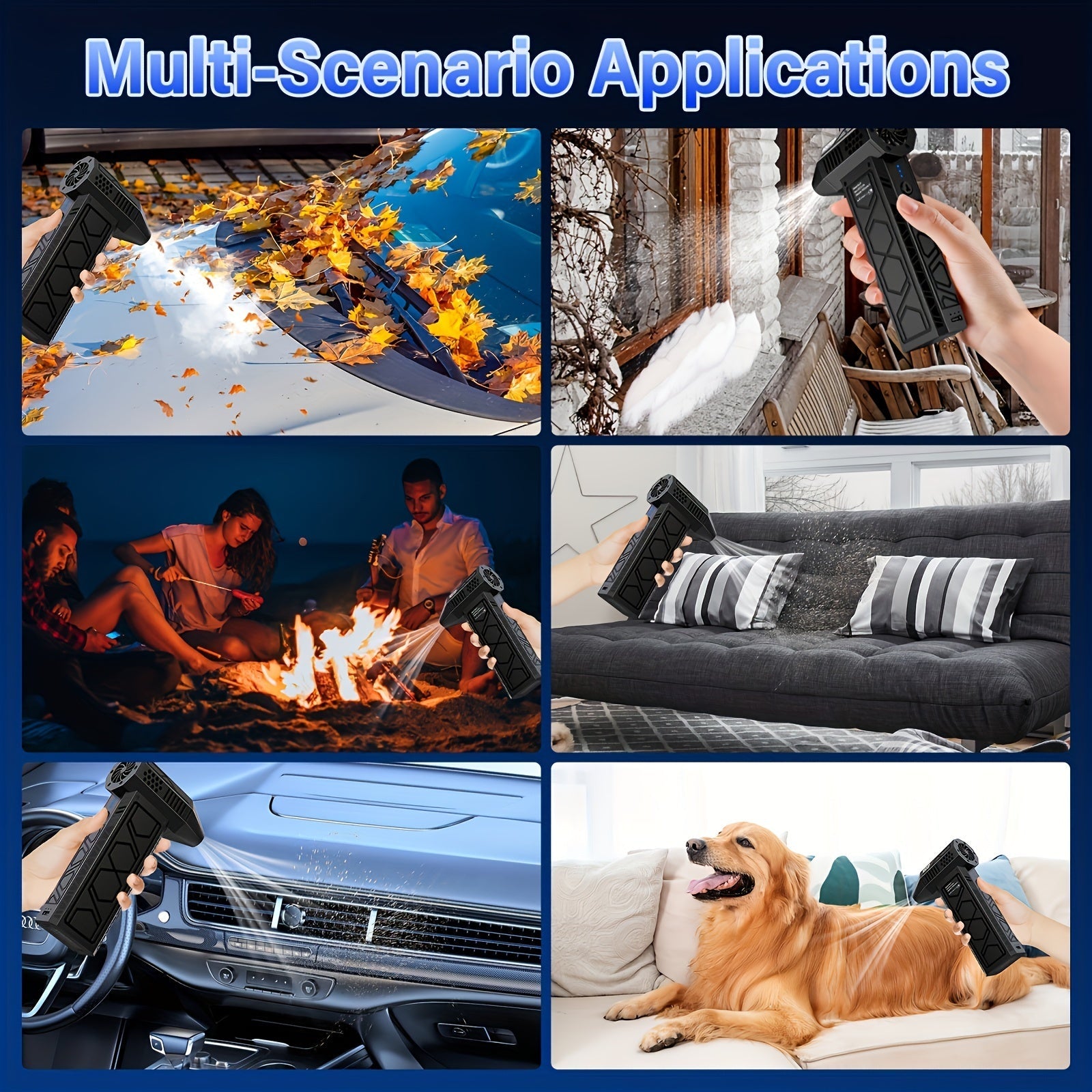 High-Speed Rechargeable Electric Air Duster with LED Light for Electronics and Cleaning