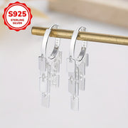 Zamonaviy 925 Sterling Silver Geometrik Kvadrat Poshakli Momoqlar, Sequin Aksentlari bilan - Har kuni yoki Maxsus Tadbirlar uchun Ideal