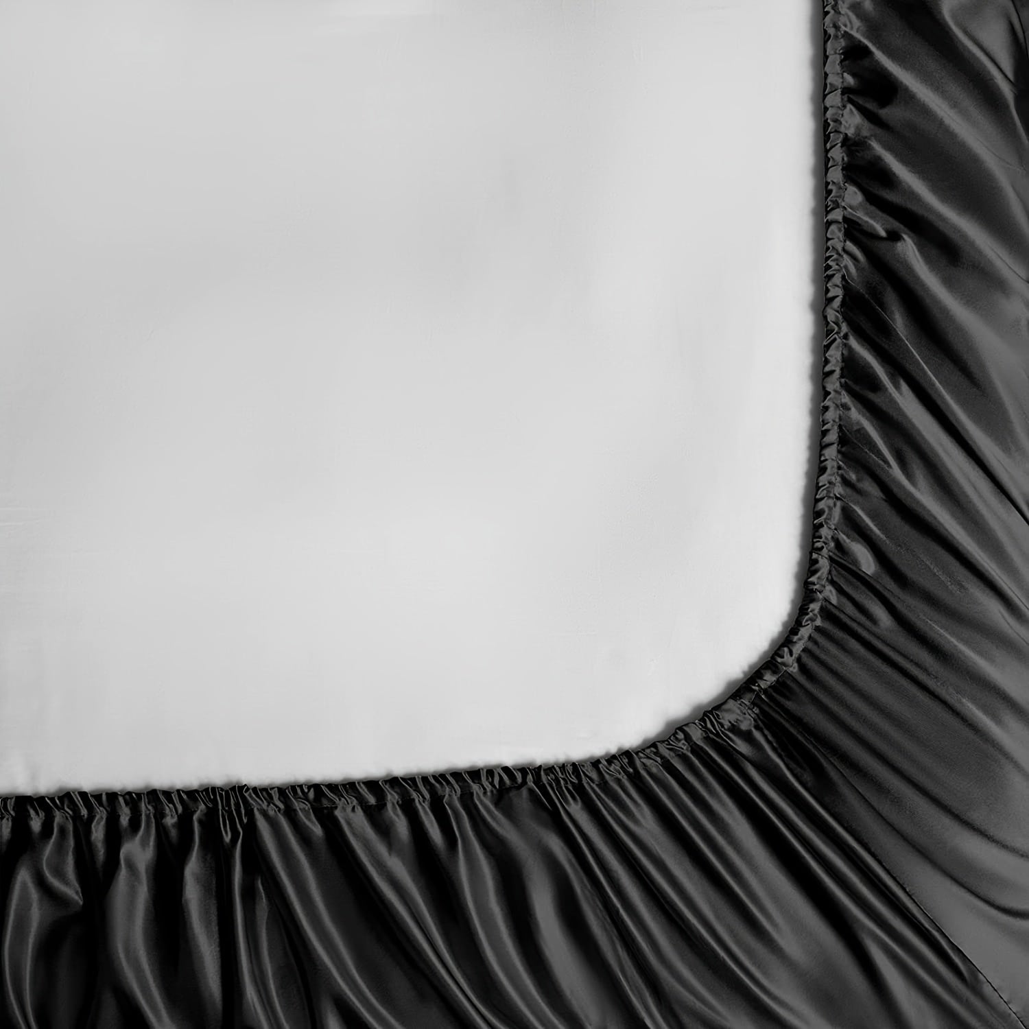 Polyester Satin Fitted Sheet Set 4 Pieces Includes Pillowcases Available in Twin Full Queen King