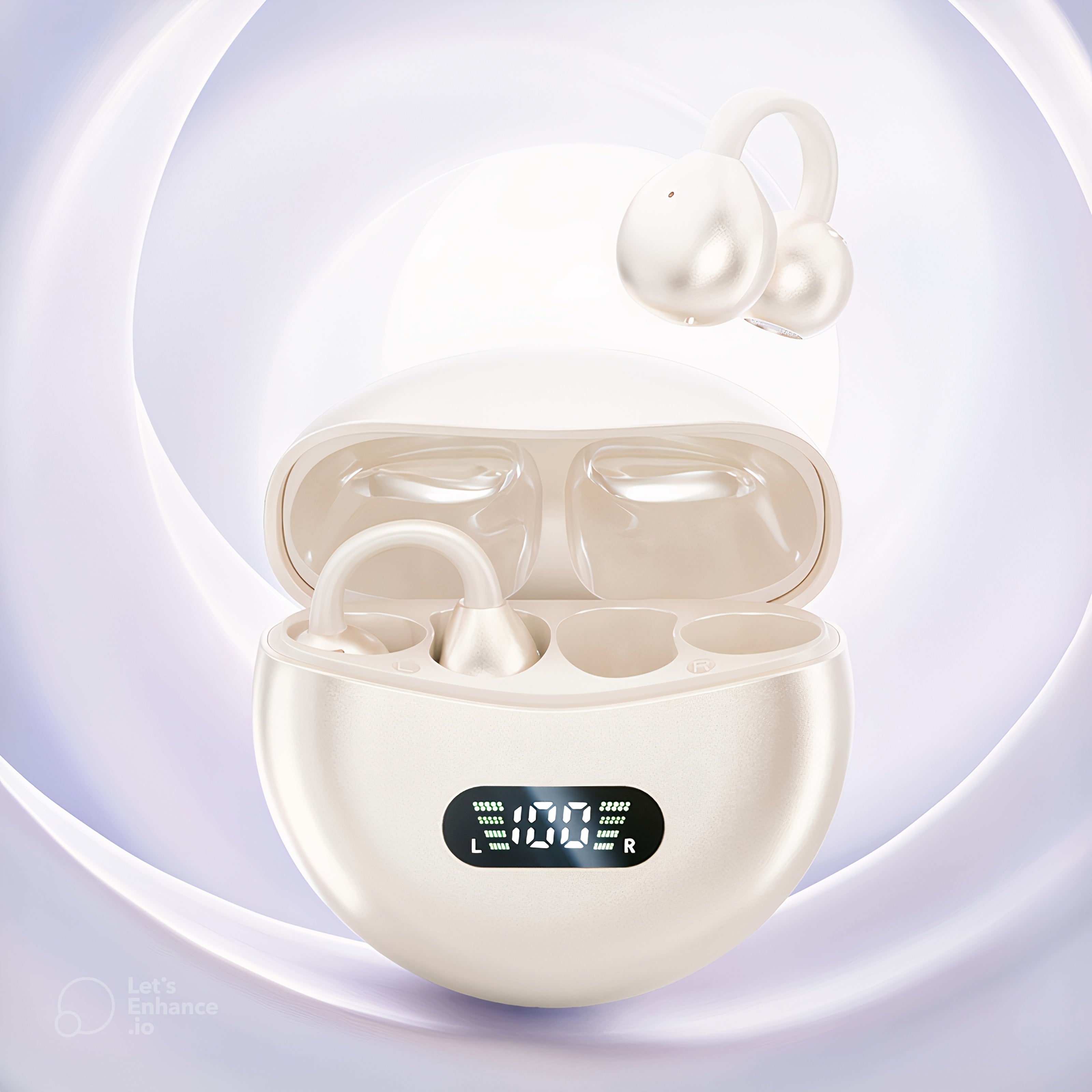 Wireless Earphones TWS Open-Back Sports Running Earbuds with Microphone Touch Control Rechargeable