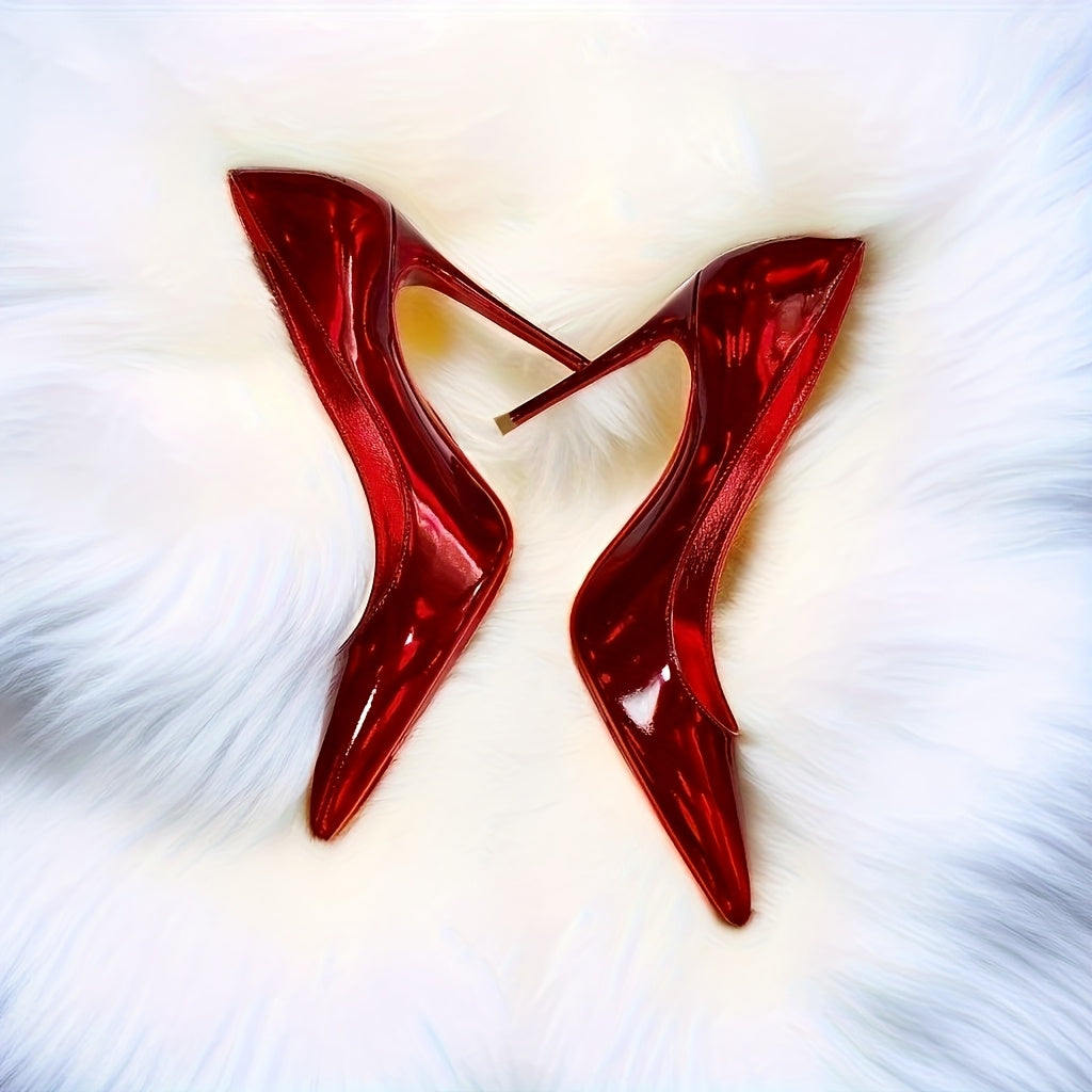 Ayollar yozgi yuqori poshnali poyabzal, burunli, kengaygan poshnali, bir rangli