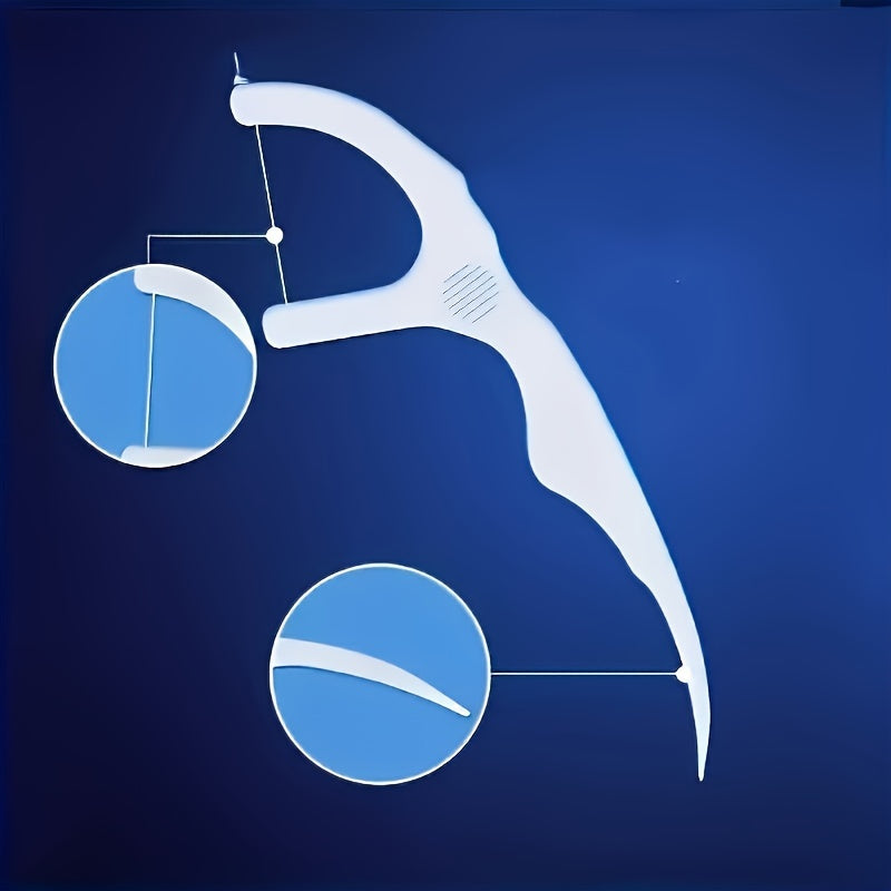 100 Pcs Dental Floss Picks Polyester Curved Design Deep Cleaning