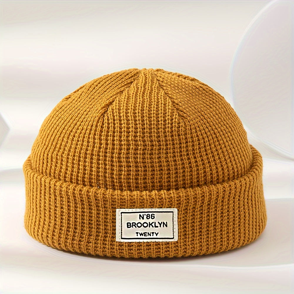 Teen Knit Beanie with Trendy Label Design, Lightweight, Machine Washable