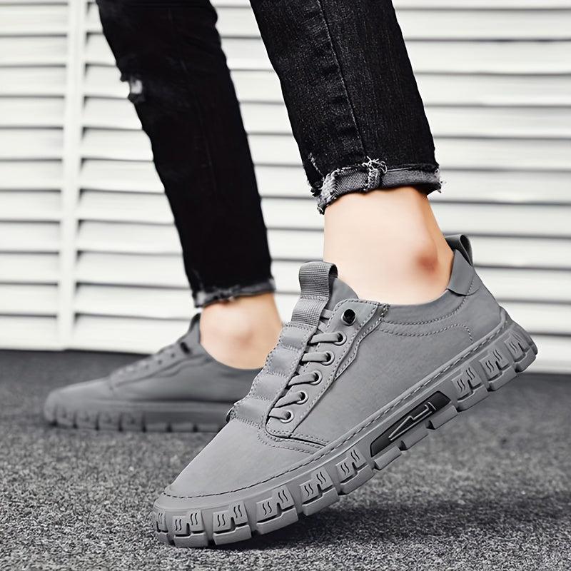 Zapatos de skate casual de lona para hombre, transpirables, con cordones, zapatillas urbanas para actividades al aire libre