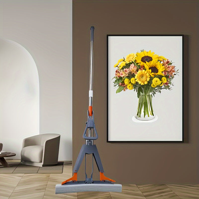 Asosiy tozalash vositasi: Ko'p funksiyali ikki qavatli gubka mop, yuqori singdirish qobiliyati, quruq va nam pollarni qo'l bilan tozalash - oshxona, hammom plitalari va yog'och pollar uchun mukammal.