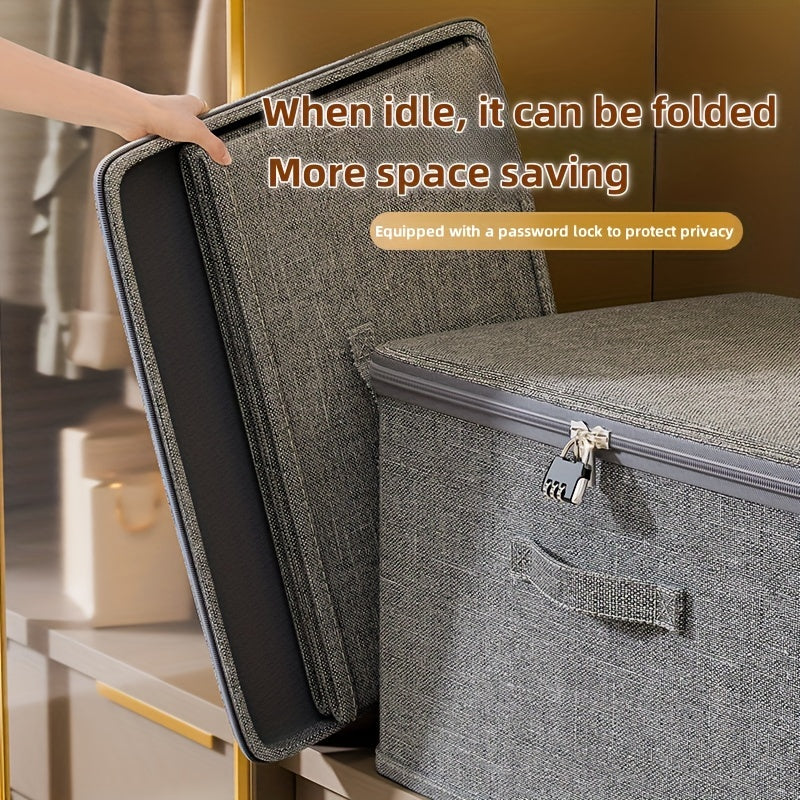 Caja de almacenamiento de poliéster de gran capacidad con cerradura de contraseña para ropa y documentos