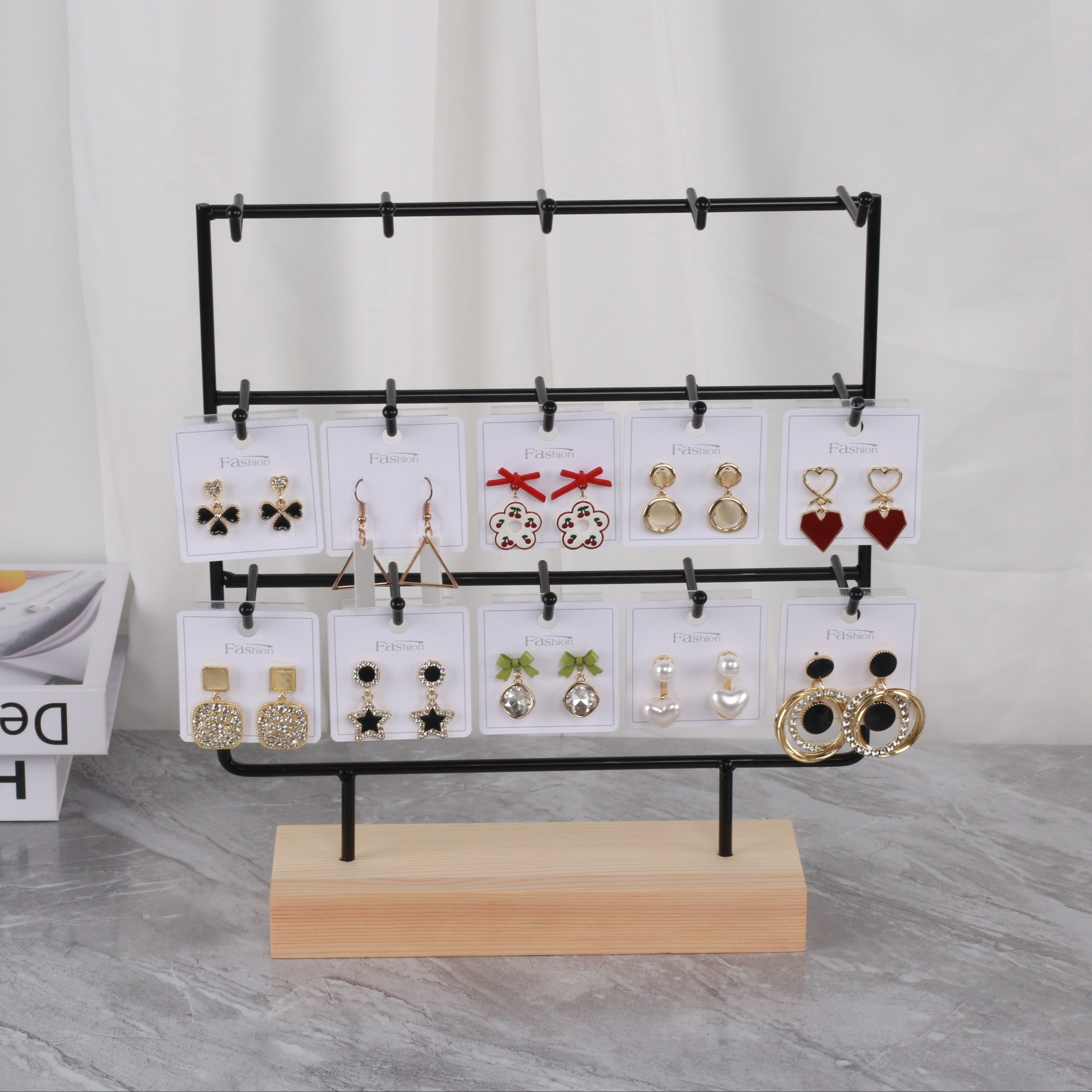 Iron Storage Rack for Key Chain Earrings Ornaments Home Display Organizer