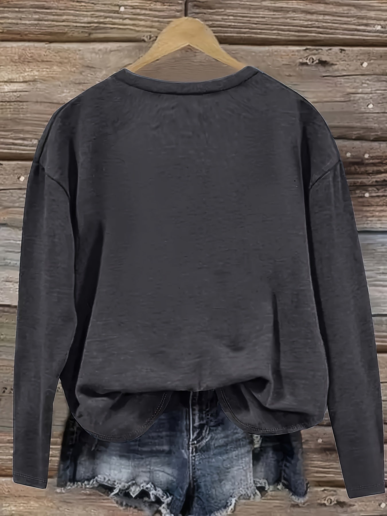 Women's Casual Round Neck Long Sleeve T-Shirt Basic Top