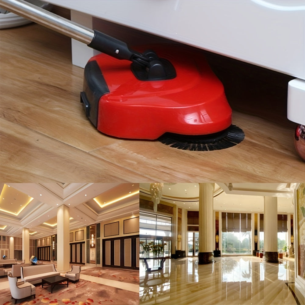 3-in-1 Hand Push Sweeper Vacuum for Hardwood Tile Floors Pet Hair Dust