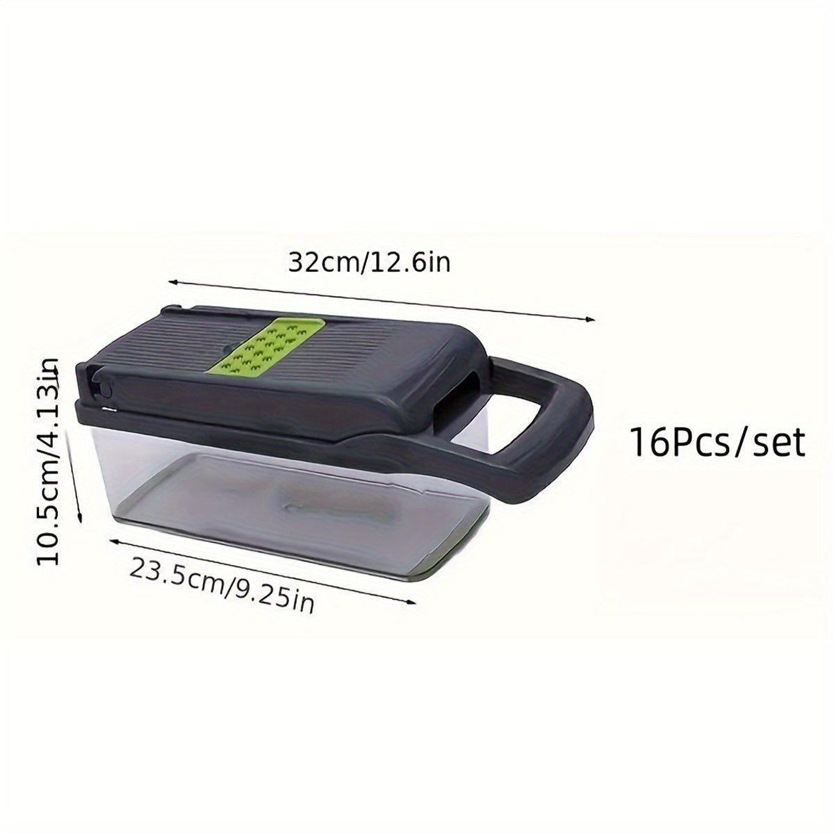 16-Piece Stainless Steel Vegetable Chopper Set with Food Processor Slicer Grater Cutter