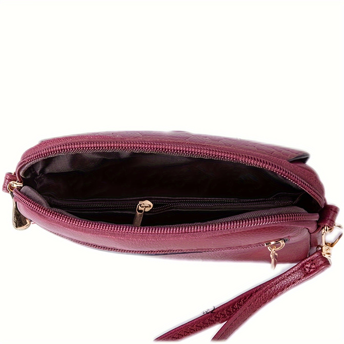 Mini Crossbody Bag for Women with Removable Strap Zipper Closure Solid Color