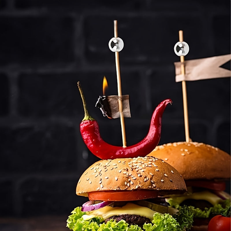 Bir martalik meva tishlari kokteyllar, snacks va ziyofat taomlari uchun, 100 dona