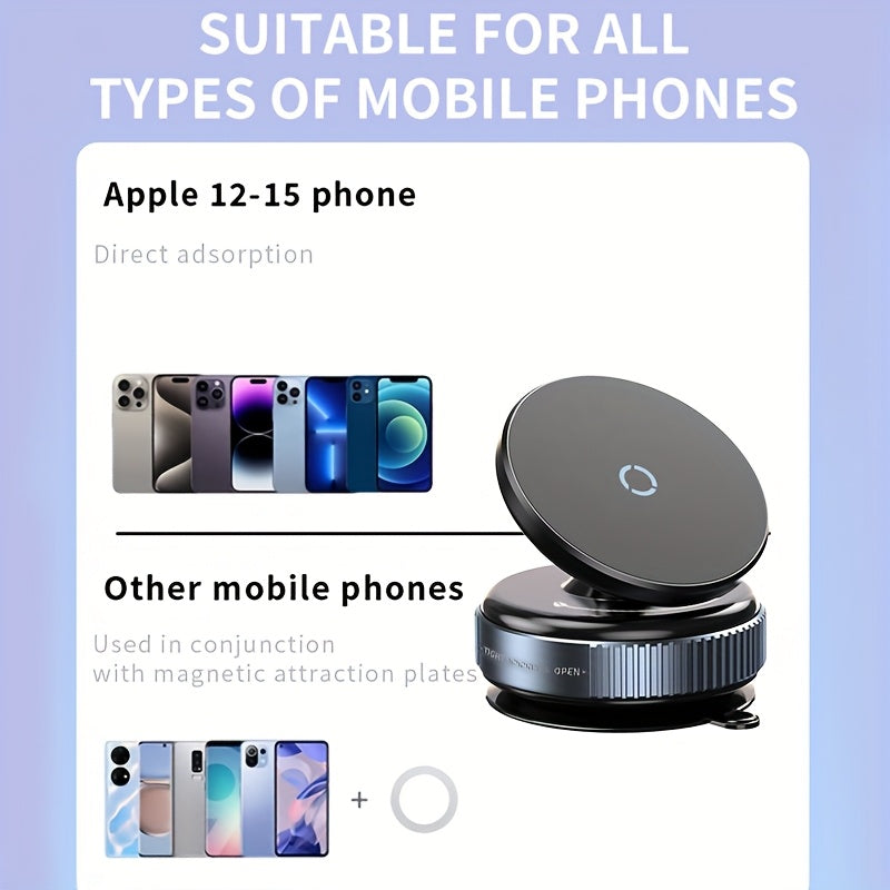Universal Magnetic Phone Holder 360° Rotating Vacuum Car Mount for Desk