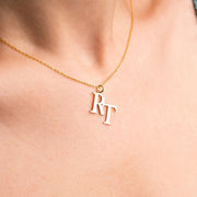 Personalized Stainless Steel Necklace with 1-2 Letters for Couples Valentine's Day Jewelry