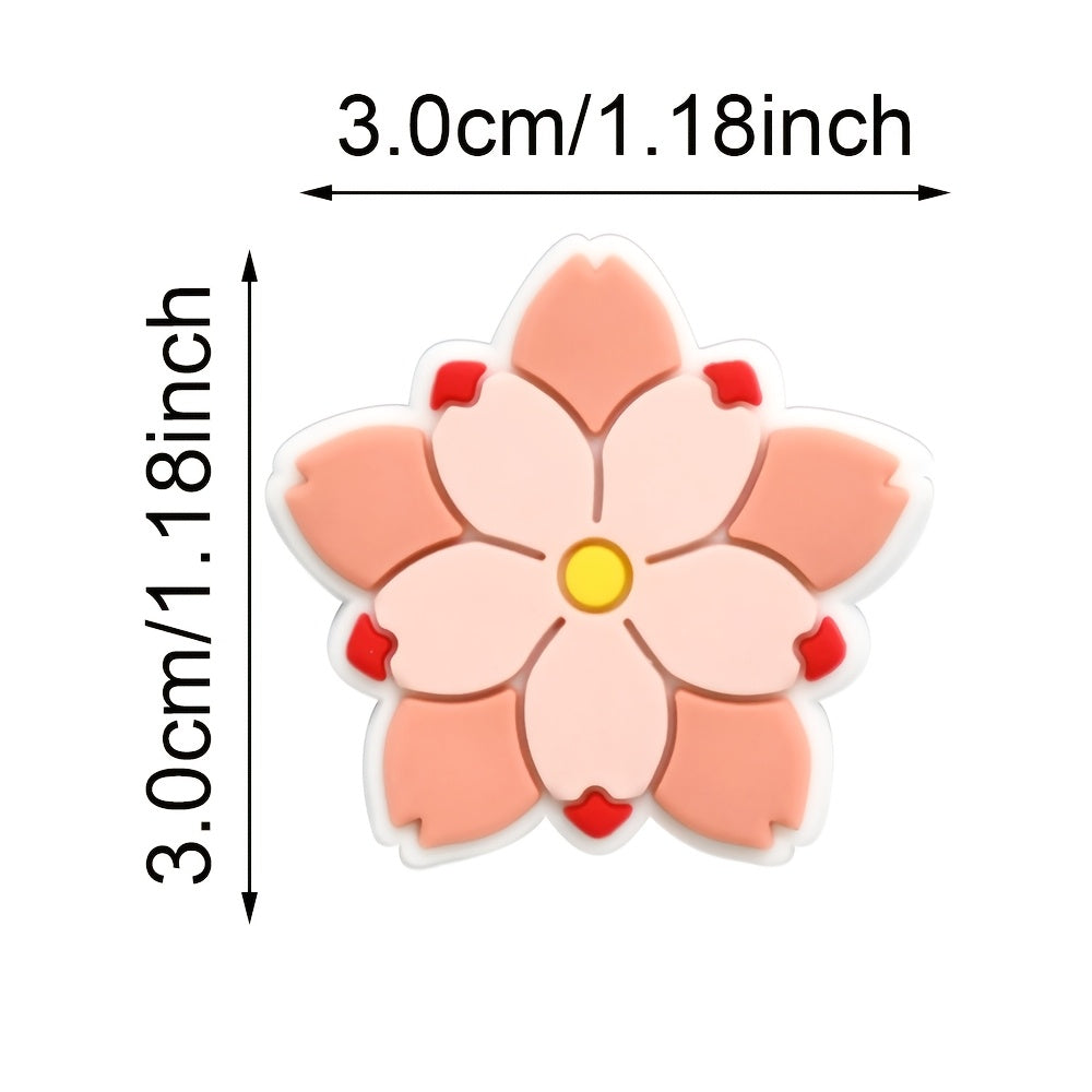Pink Flower Plastic Shoe Charms 20Pcs/25Pcs Shoe Decorations Gift