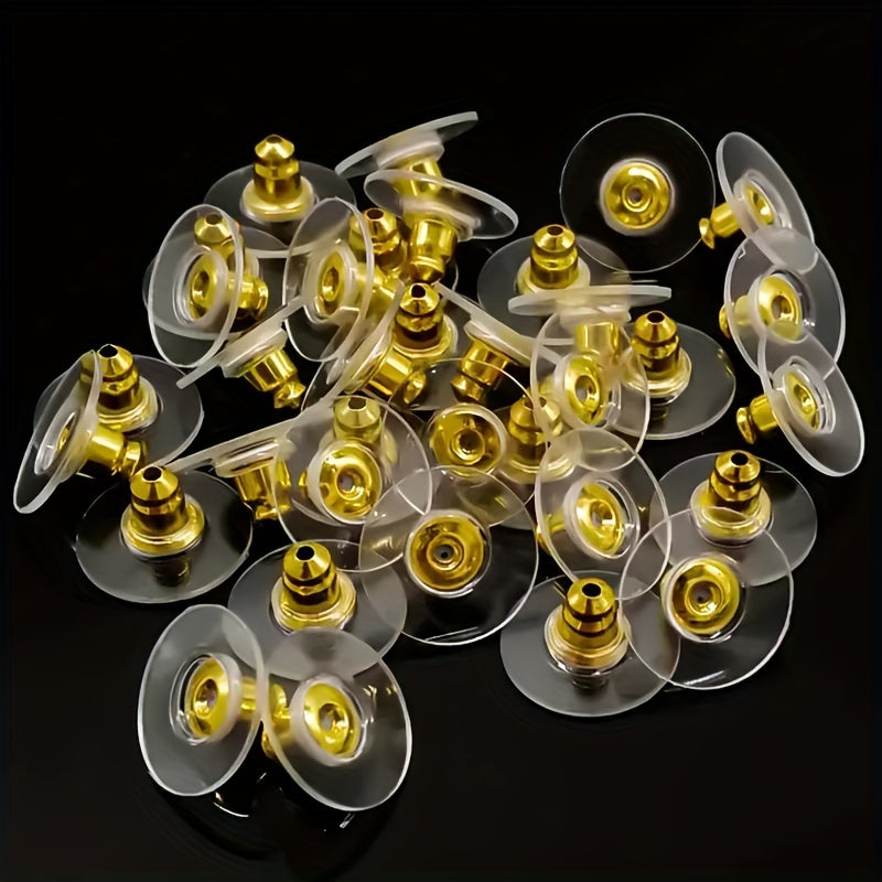 50 Pcs Color-Preserving Electroplated Earring Backs Anti-Loss Anti-Slip Studs