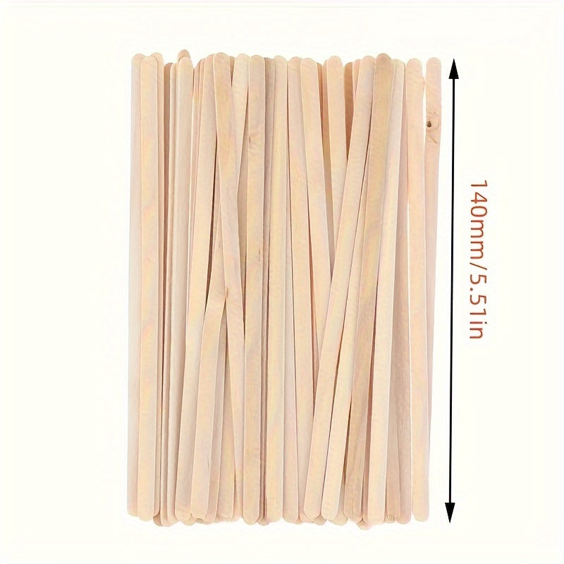 Paquete de 50 palitos de madera ecológicos para remover café, biodegradables y desechables