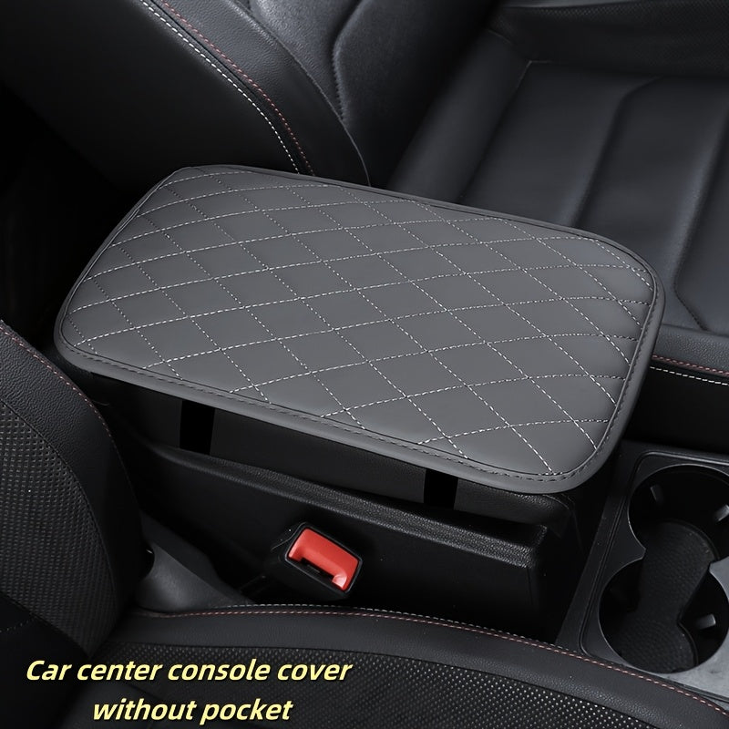 Car Armrest Pad With Two Pockets Universal Vehicle Interior Accessory