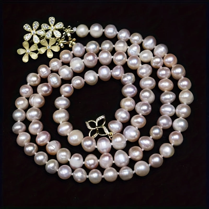 Multi-Layer Freshwater Pearl Necklace for Women Elegant Jewelry Gift