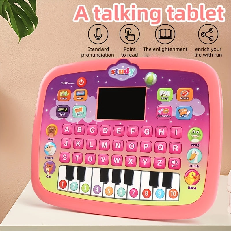 Educational Interactive Tablet with LED Screen for Learning Alphabet Numbers Words Music Math