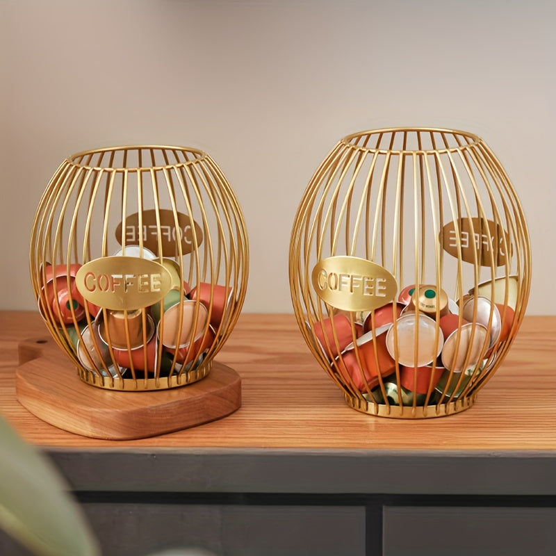 Organizador de cápsulas de café de hierro para cocina, negro, almacenamiento y exhibición