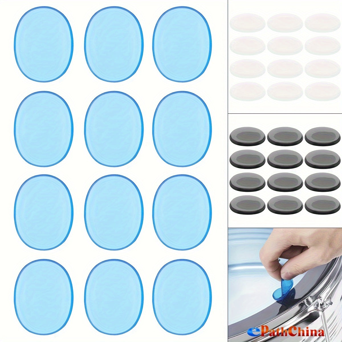 12-Donali shaffof silikondan tayyorlangan snare va tom davullari uchun dampenerlar