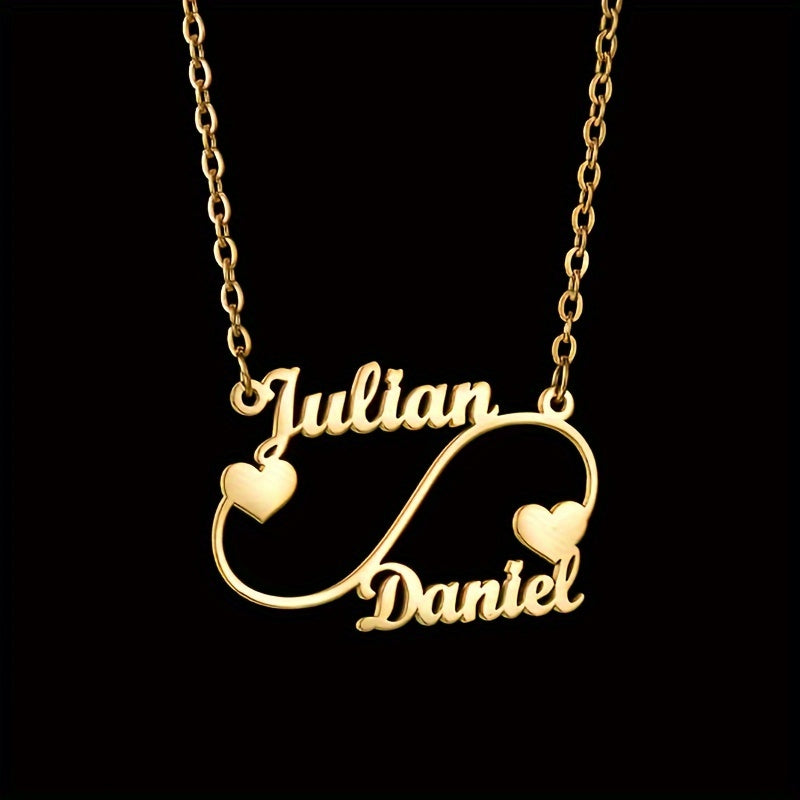Personalized Heart Pendant Necklace for Women 18K Gold Plated Stainless Steel Boho Style