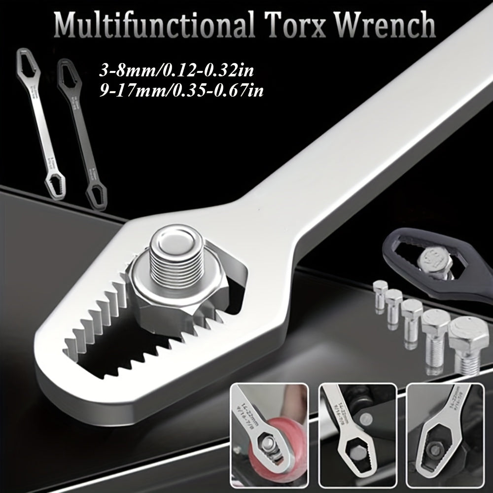 Self-Tightening Wrench Chrome Vanadium Steel 3-17mm for Cars Bikes Repairs