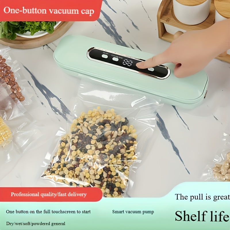 80kpa Vacuum Sealer LCD displey va Aqlli tugmalar bilan - Oziq-ovqat saqlash muddatini uzaytiradi, 4 rejim, Tashqi ovqat ovqat ovqatlanish va oshxona uchun ideal, Oq va Yengil yashil variantlar