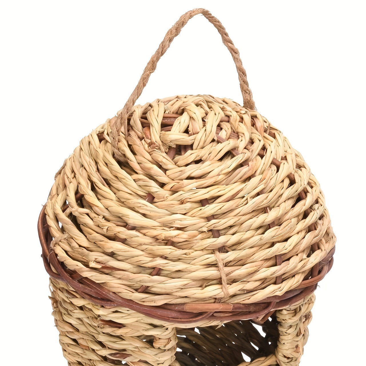 Handmade Rattan Birdhouse for Outdoor Birds in Natural Seagrass Design