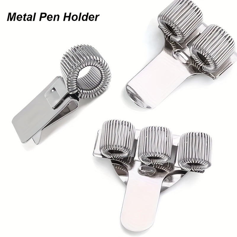 Metal Pen Holder Clip for Desk Organization Durable Steel Office Supplies