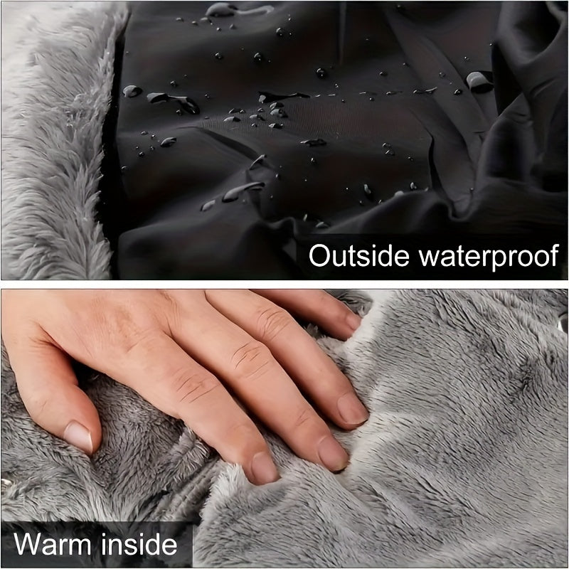 Waterproof Stroller Hand Muffs for Adults Windproof Plush Fleece Lined Gloves
