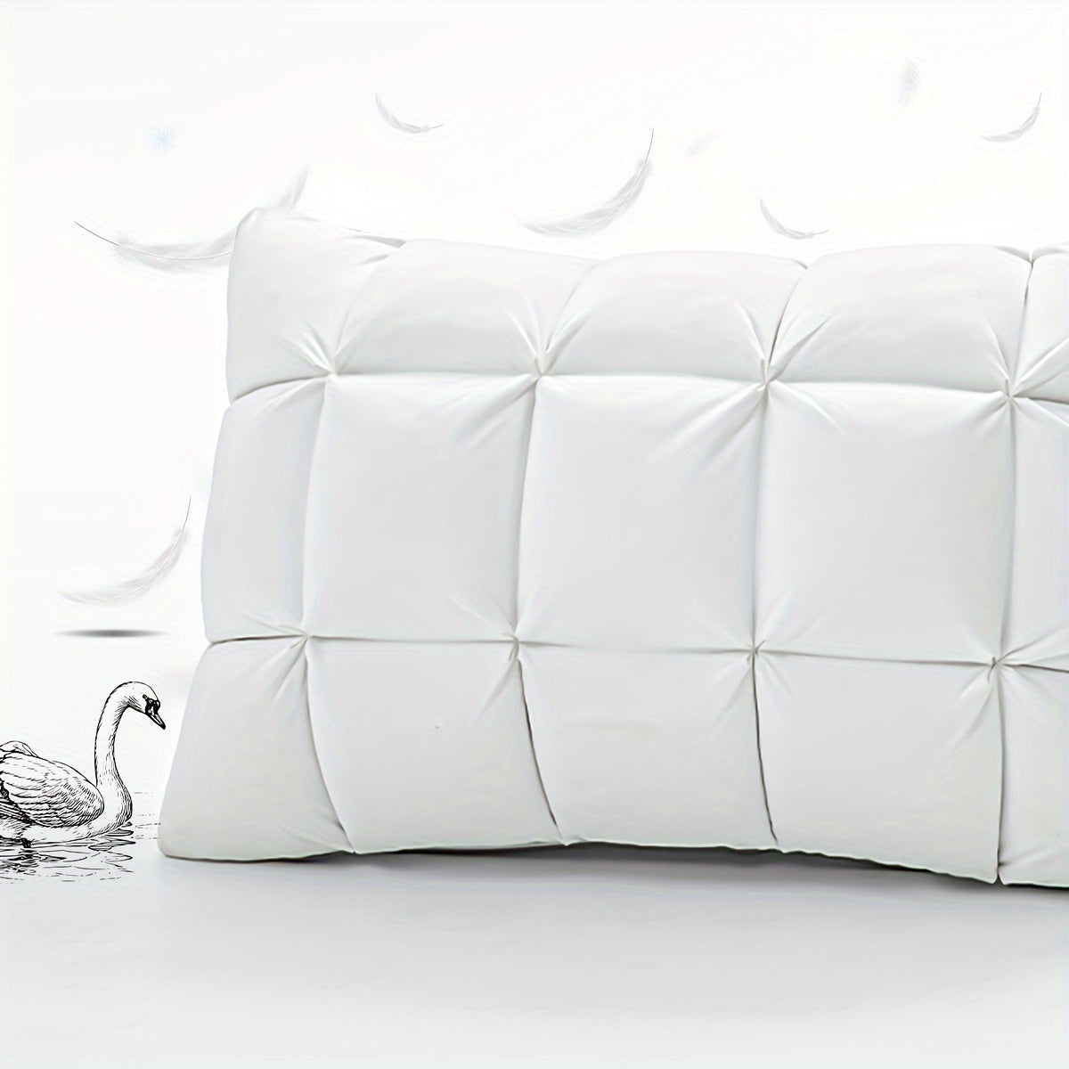 Роскошная подушка из гусиного пуха с дизайном с защипами для поддержки шеи в спальне или отеле