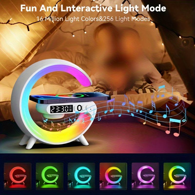 Wireless Speaker with Ambient Light and Wireless Charging Pad for Smartphones