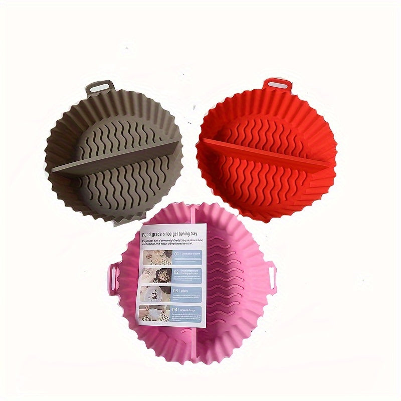 Silicone Air Fryer Liner with Divider, 19.99cm Top Diameter, Reusable Baking Tray