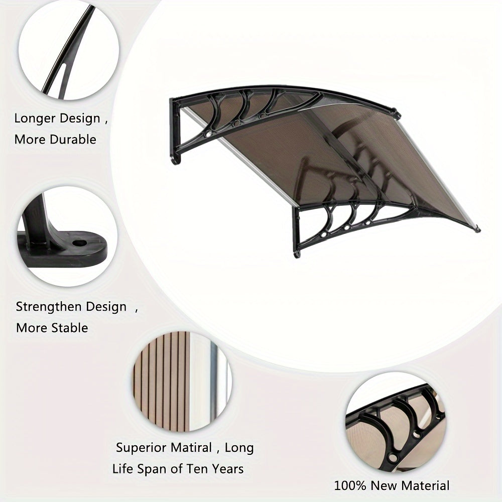 Outdoor Patio Awning 76.2cm x 101.6cm Brown Durable Easy Install Garden Deck