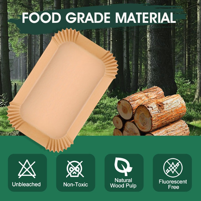 Pack of 100 Disposable Air Fryer Liners Oil Water Resistant Baking Parchment Sheets