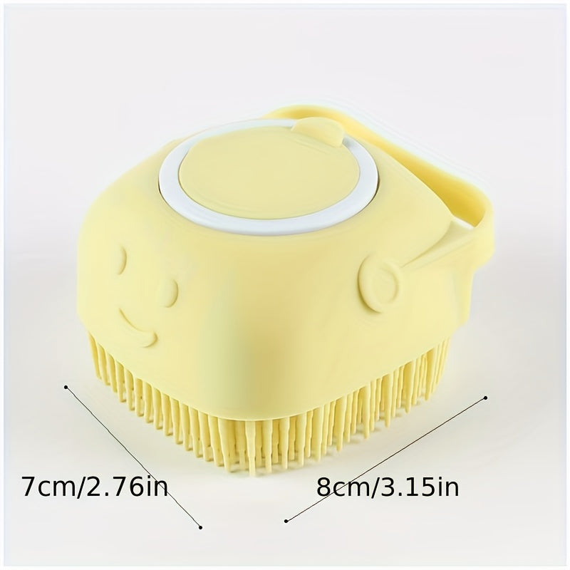 Silicone Pet Shampoo Brush with Storage for Dogs and Cats Grooming