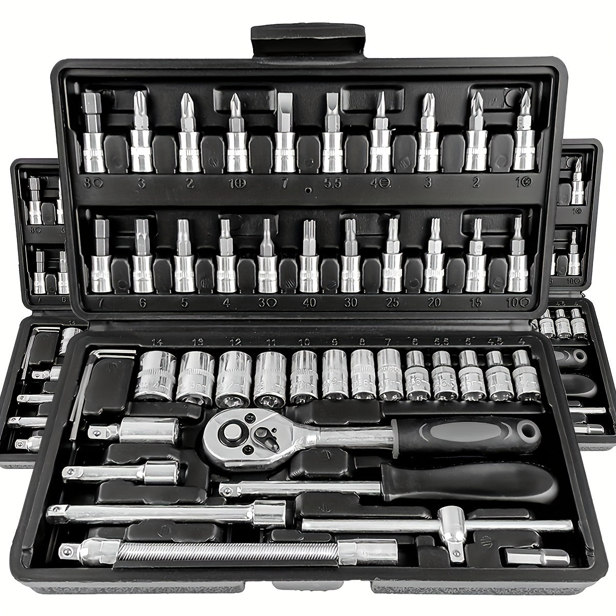 Auto Mechanic Tool Kit Premium Ratchet and Screwdriver Set for Cars Bikes