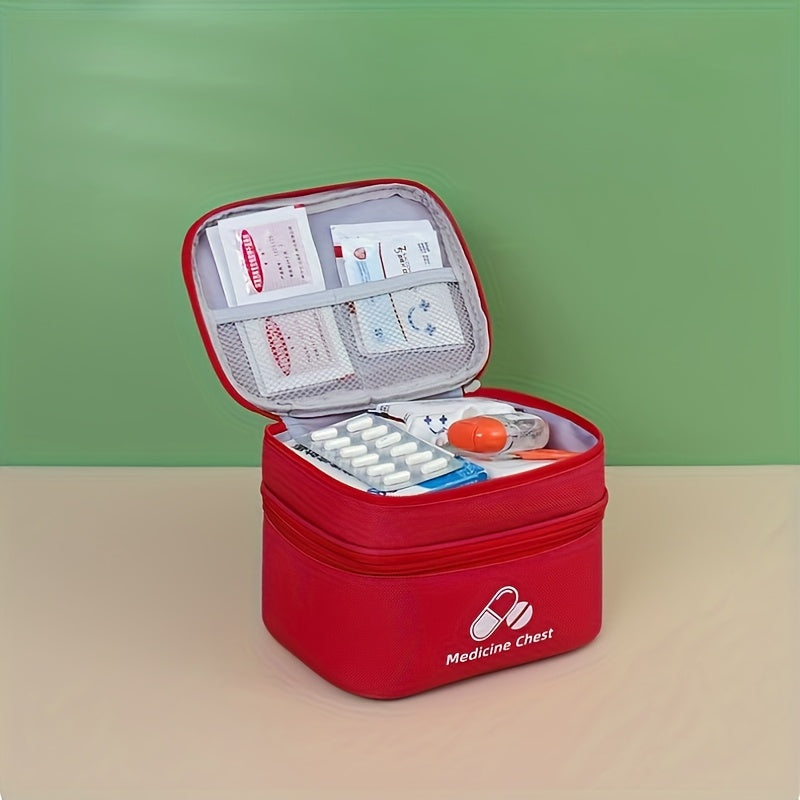 Unisex Nylon Large Capacity Medicine Storage Bag with Zipper Dustproof