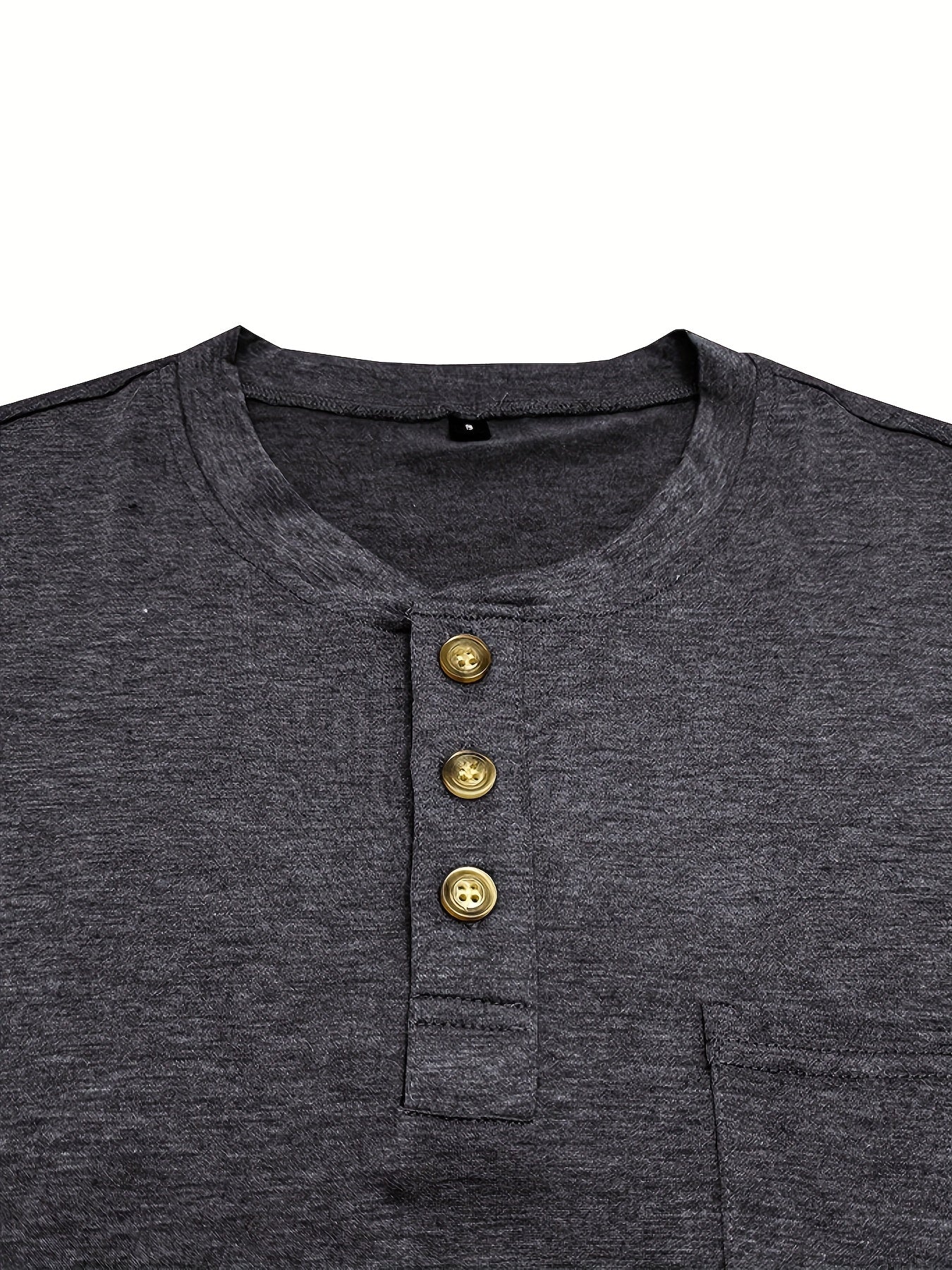 Plus Size Men's Short Sleeve Henley Shirt Lightweight Polyester Blend Spring Autumn Casual