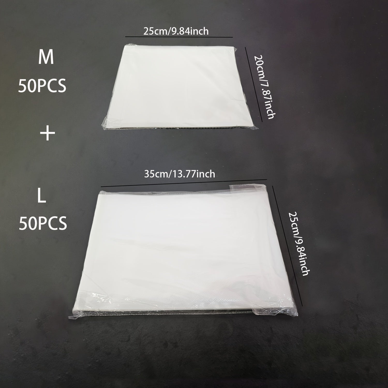 Vacuum Sealer Bags 100 Pack Textured Transparent Food Storage for Kitchen