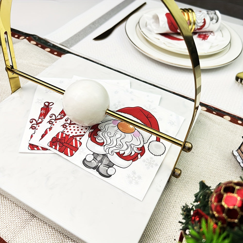 20 Disposable Christmas Santa Placemats, 9.84x24.99cm, Festive Party Decor