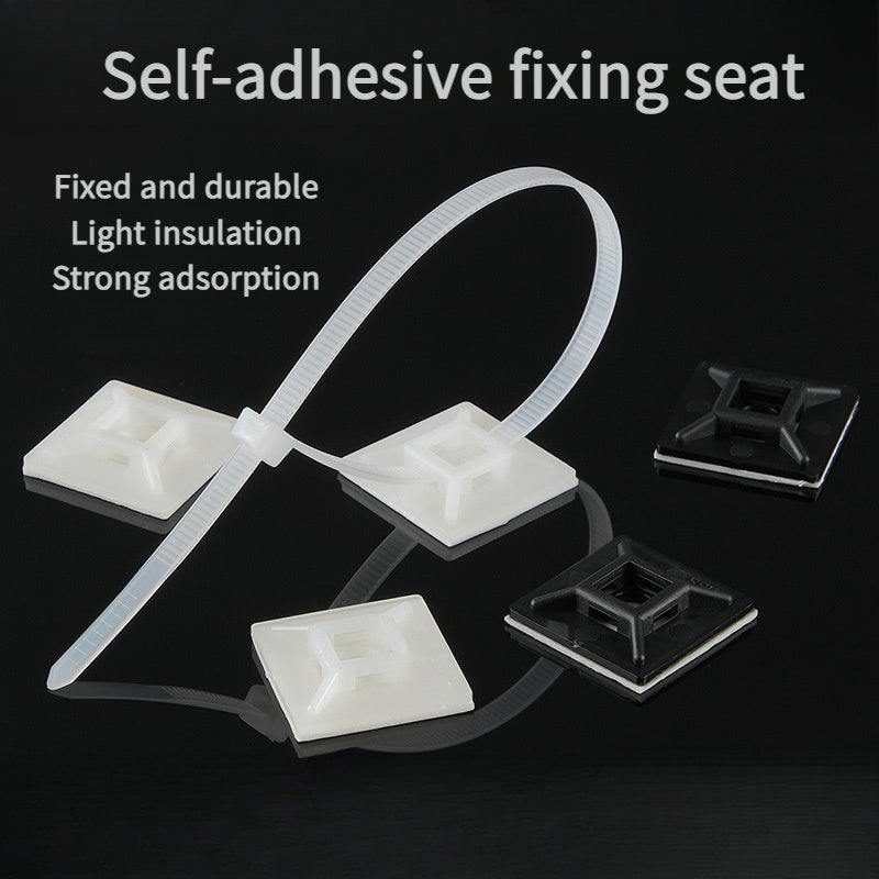 200 bridas de nylon autoadhesivas con base de goma para uso en el hogar, oficina y exterior