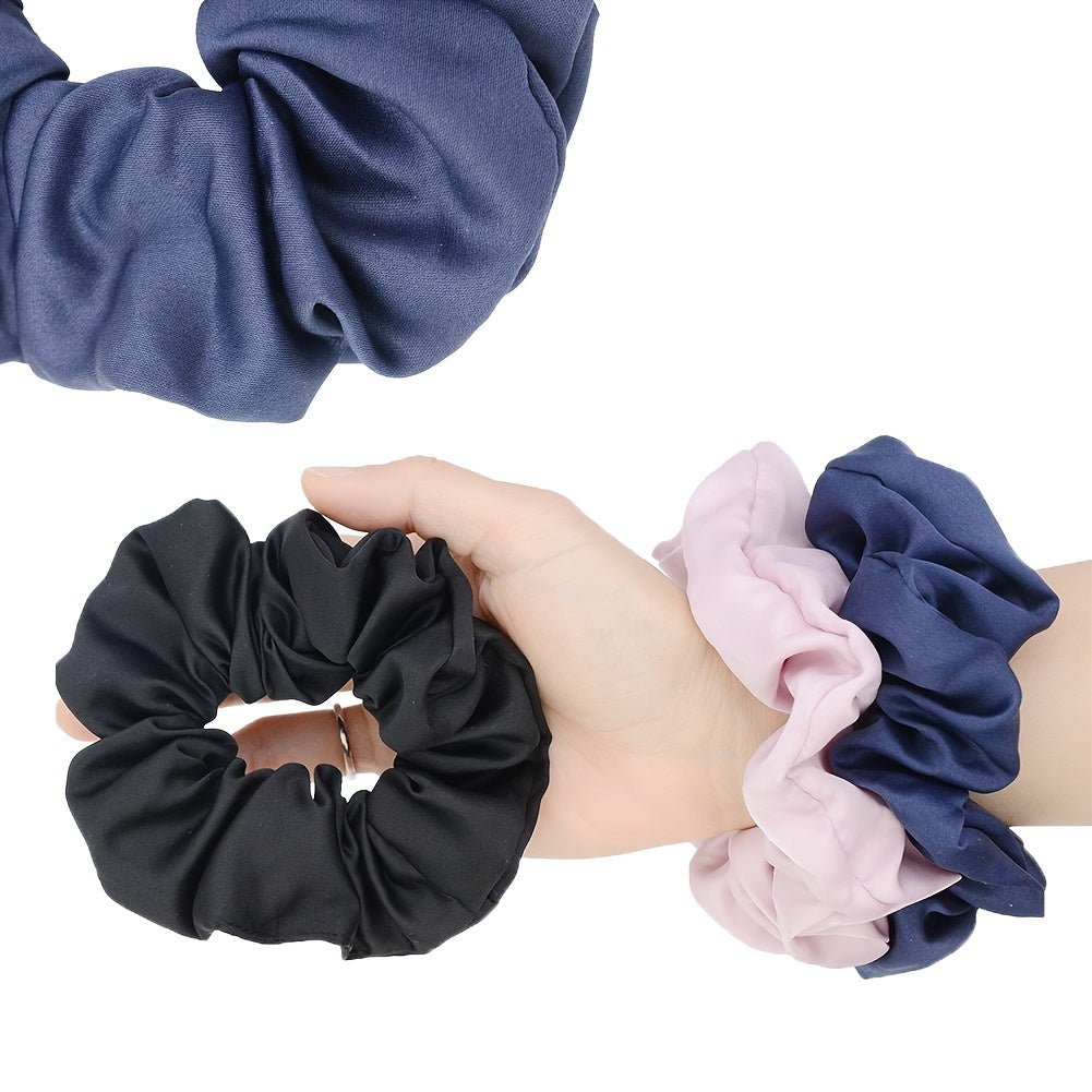 Set of 60 Satin Scrunchies for Women Hair Styling Solid Colors