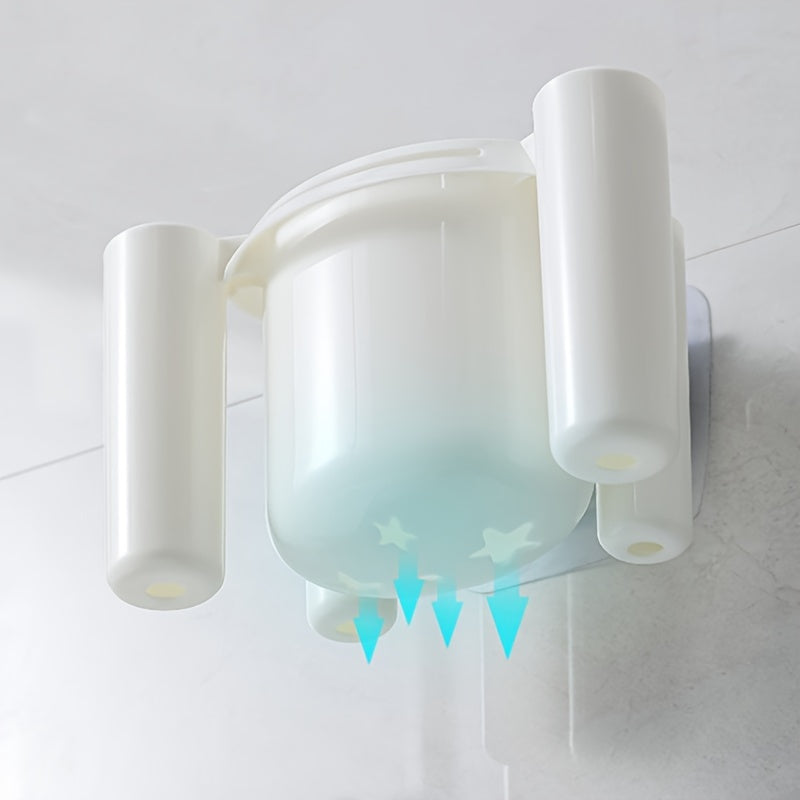 Bathroom Wall-Mounted Toothbrush Holder with Storage and Organization