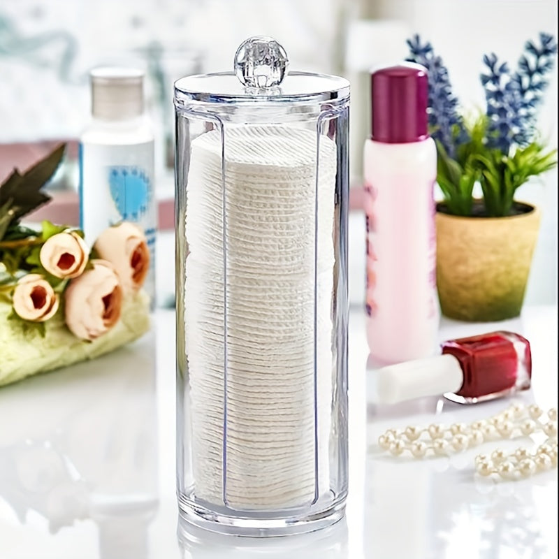 Juego de 2 frascos de almacenamiento transparentes para baño para bolas de algodón y bastoncillos