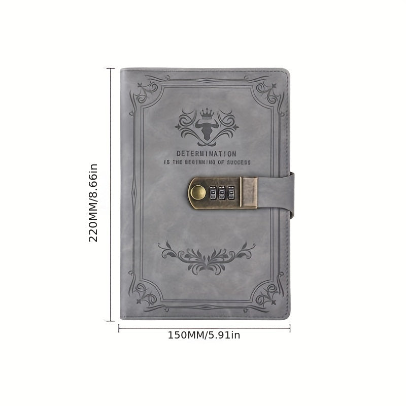 A5 Retro Password Notebook with Lock Vintage Fantasy Style