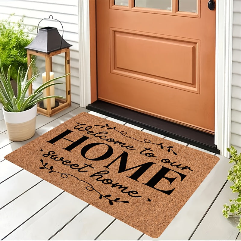 Bizning Sweet Home Doormat'imizni taqdim etamiz: Yengil polyester gilam, sirpanmaydigan orqa qismi, yuvish oson, uyingizdagi har qanday xona uchun ideal, masalan, kirish, yashash xonasi, yotoqxona, hammom, yo'l, oshxona yoki old eshik bezagi.